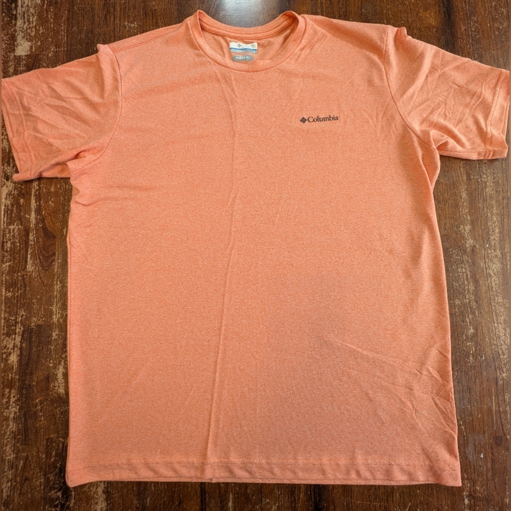 Columbia Omni-wick T-shirt Short Sleeve Casual Relaxed Lg Orange Soft Everyday